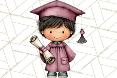Kids Graduation Clipart PNG, Preschool Kindergarten Kids Product Image 2