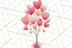 Bee Valentine Clipart PNG, Cute Kawaii Bee With Hearts Product Image 2