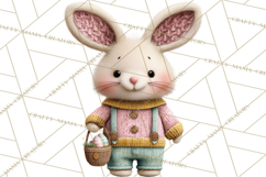 Yarn Animal Easter Clipart, Knitted Plush Easter Animals Png Product Image 2