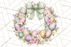 Spring Wreath Clipart PNG, Easter Wreath Clip Art Product Image 3