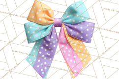Easter Bow Clipart, Pastel Ribbon Bows, Floral Png Product Image 3
