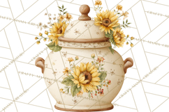 Farmhouse Sunflower Kitchen Clipart, Sunflower Kitchen Png Product Image 4