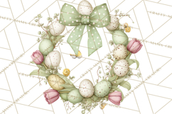 Spring Wreath Clipart PNG, Easter Wreath Clip Art Product Image 4