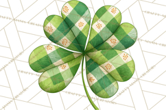 Patterned Four-Leaf Clover Clipart, St Patrick’s Day PNG Product Image 2