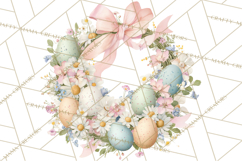 Spring Wreath Clipart PNG, Easter Wreath Clip Art Product Image 2