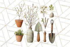 Early Spring Garden Cottagecore PNG, Seedling Terracotta Product Image 3