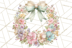 Spring Wreath Clipart PNG, Easter Wreath Clip Art Product Image 4