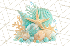 Under the Sea Birthday Party Clipart, Ocean Celebration Png Product Image 4