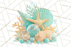 Under the Sea Birthday Party Clipart, Ocean Celebration Png Product Image 4