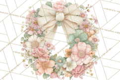 Spring Wreath Clipart PNG, Easter Wreath Clip Art Product Image 5