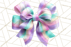 Easter Bow Clipart, Pastel Ribbon Bows, Floral Png Product Image 5