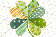 Patterned Four-Leaf Clover Clipart, St Patrick’s Day PNG Product Image 2