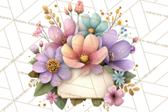 Pretty Stationery Clipart, Pastel Office Supplies Png Product Image 2