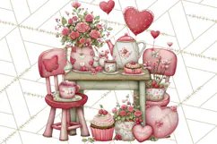 Valentine Clipart PNG, Cute Critters Hearts, Puppies Kittens Product Image 3
