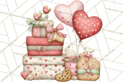 Valentine Clipart PNG, Cute Critters Hearts, Puppies Kittens Product Image 4