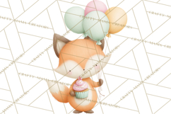 Pastel Birthday Clipart, Cute Party Animals PNG Product Image 3