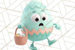 Cute Easter Egg Characters PNG, Adorable Spring Egg Clipart Product Image 3