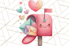Bee Valentine Clipart PNG, Cute Kawaii Bee With Hearts Product Image 3