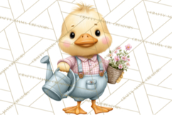 Easter Duckling Clipart, Cute Ducklings in Fancy Outfits Png Product Image 5