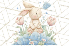 Chinoiserie Easter Clipart, Cute Elegant Bunny Easter Png Product Image 3
