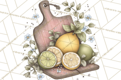 Citrus Kitchen Cottagecore PNG, Rustic Citrus Clipart, Lemon Product Image 3