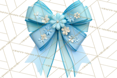 Easter Bow Clipart, Pastel Ribbon Bows, Floral Png Product Image 2