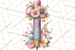 Pretty Stationery Clipart, Pastel Office Supplies Png Product Image 2
