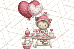 Valentine Clipart PNG, Cute Critters Hearts, Puppies Kittens Product Image 2