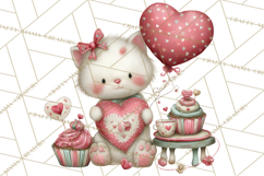 Valentine Clipart PNG, Cute Critters Hearts, Puppies Kittens Product Image 3