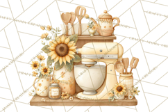 Farmhouse Sunflower Kitchen Clipart, Sunflower Kitchen Png Product Image 4