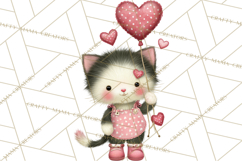 Valentine Clipart PNG, Cute Critters Hearts, Puppies Kittens Product Image 4