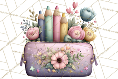 Pretty Stationery Clipart, Pastel Office Supplies Png Product Image 5