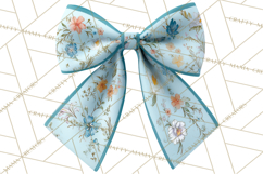 Easter Bow Clipart, Pastel Ribbon Bows, Floral Png Product Image 5