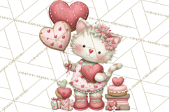 Valentine Clipart PNG, Cute Critters Hearts, Puppies Kittens Product Image 5