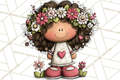 Spring Kids Clipart Playing Outdoors, Summer Children Png Product Image 5