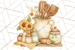 Farmhouse Sunflower Kitchen Clipart, Sunflower Kitchen Png Product Image 2