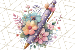 Pretty Stationery Clipart, Pastel Office Supplies Png Product Image 2