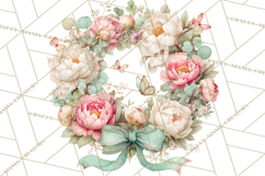 Spring Wreath Clipart PNG, Easter Wreath Clip Art Product Image 2