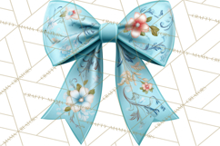 Easter Bow Clipart, Pastel Ribbon Bows, Floral Png Product Image 2