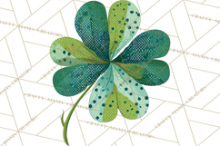 Patterned Four-Leaf Clover Clipart, St Patrick’s Day PNG Product Image 3