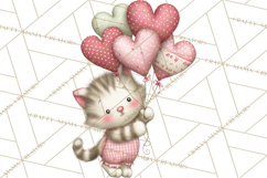 Valentine Clipart PNG, Cute Critters Hearts, Puppies Kittens Product Image 3