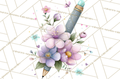 Pretty Stationery Clipart, Pastel Office Supplies Png Product Image 4