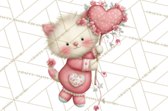 Valentine Clipart PNG, Cute Critters Hearts, Puppies Kittens Product Image 4