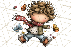 Spring Kids Clipart Playing Outdoors, Summer Children Png Product Image 4