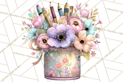 Pretty Stationery Clipart, Pastel Office Supplies Png Product Image 5