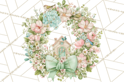 Spring Wreath Clipart PNG, Easter Wreath Clip Art Product Image 2