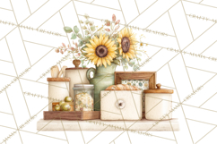 Farmhouse Sunflower Kitchen Clipart, Sunflower Kitchen Png Product Image 2