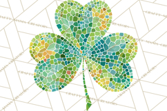 Patterned Four-Leaf Clover Clipart, St Patrick’s Day PNG Product Image 2