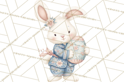 Chinoiserie Easter Clipart, Cute Elegant Bunny Easter Png Product Image 4