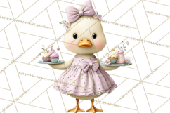 Easter Duckling Clipart, Cute Ducklings in Fancy Outfits Png Product Image 3